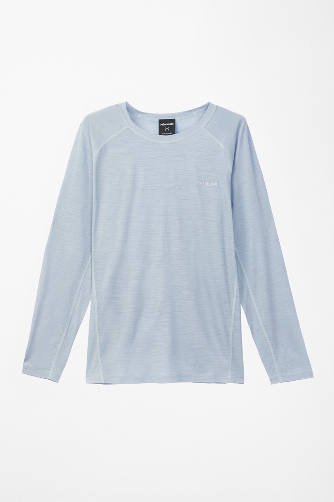 NNormal merino long sleeve t-shirt N2CMML1-002 T-shirts Blue | 924016-BRQ