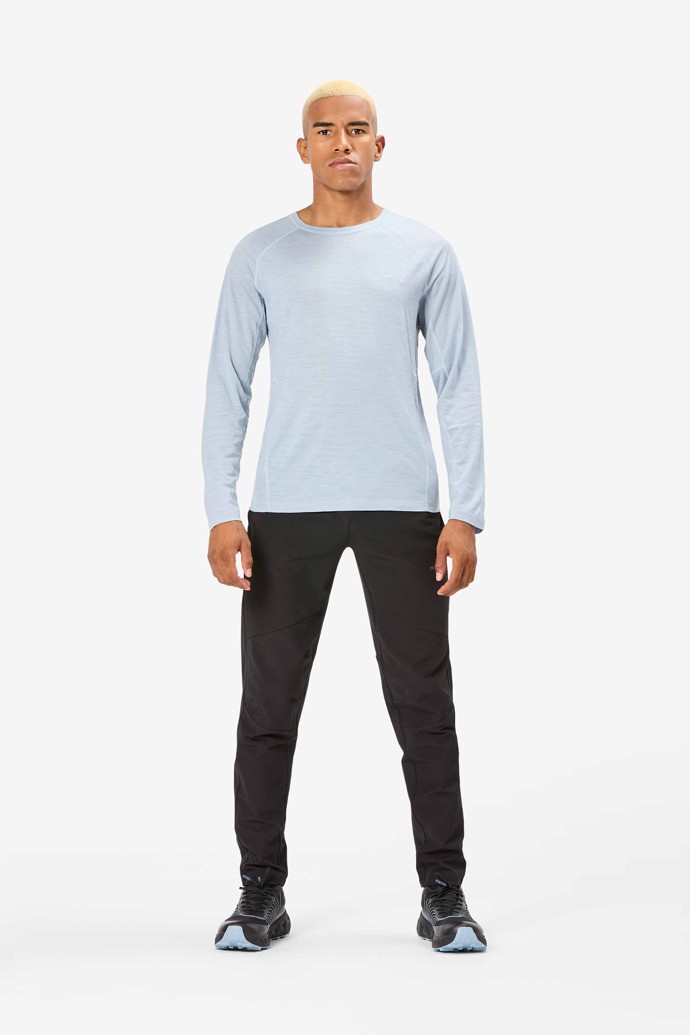 NNormal merino long sleeve t-shirt N2CMML1-002 T-shirts Blue | 924016-BRQ